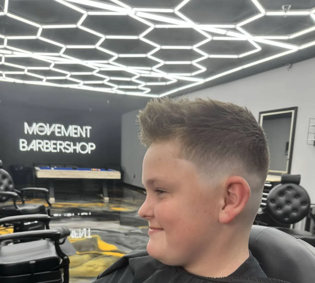 Kids fade at Movement Barbershop