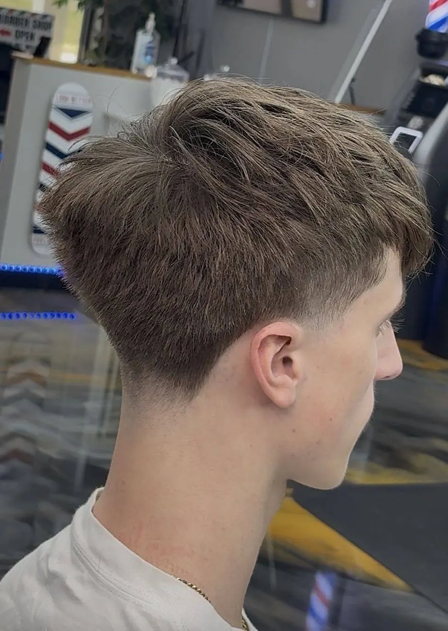 Textured taper haircut